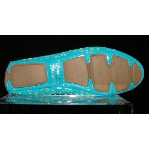 Mootsies Tootsies Allene teal bow round cap toe laser cut ballet flats 7.5M - Picture 9 of 11